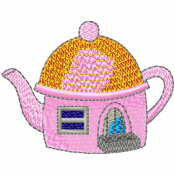 Teapots Embroidery Design 12